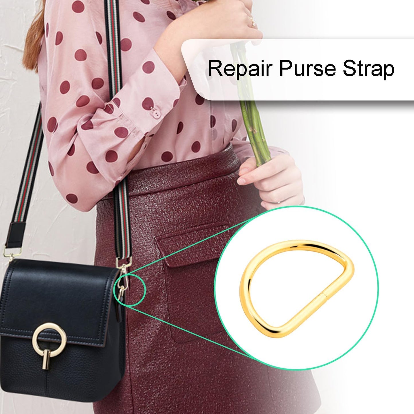 CooBigo 100 Pack 1" Metal D Ring for Purse Making Aprons Belts, Dee Rings Metal Buckle for Canvas Bags Webbing Leather Straps Wallets Crafts Pet Collar Backpack Hardware Assorted