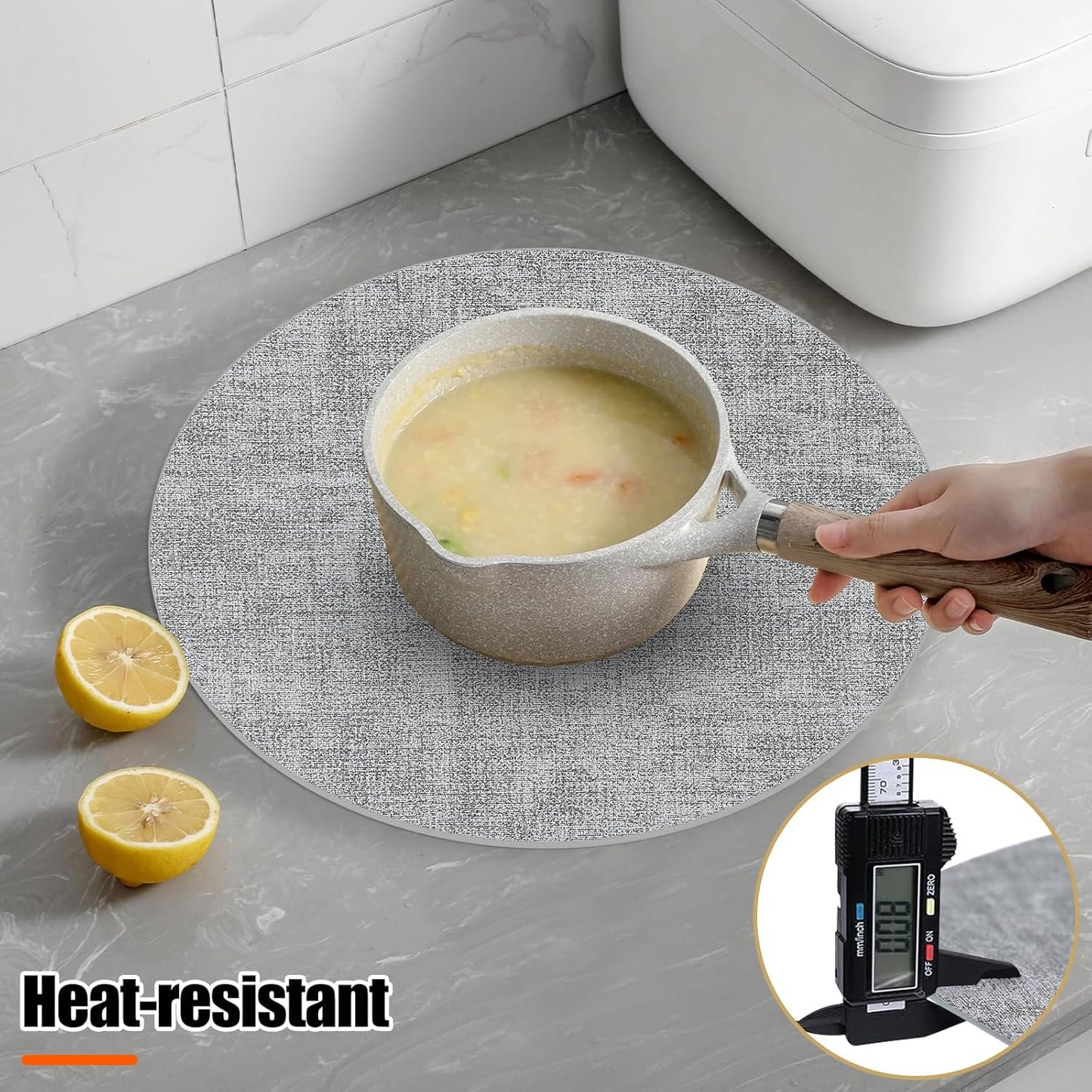 Homaxy Faux Leather Heat Resistant Placemats, 11.8" x 17" Retangle Table Mats with Diameter 13 and 3 Placemats and Coasters.93 inch