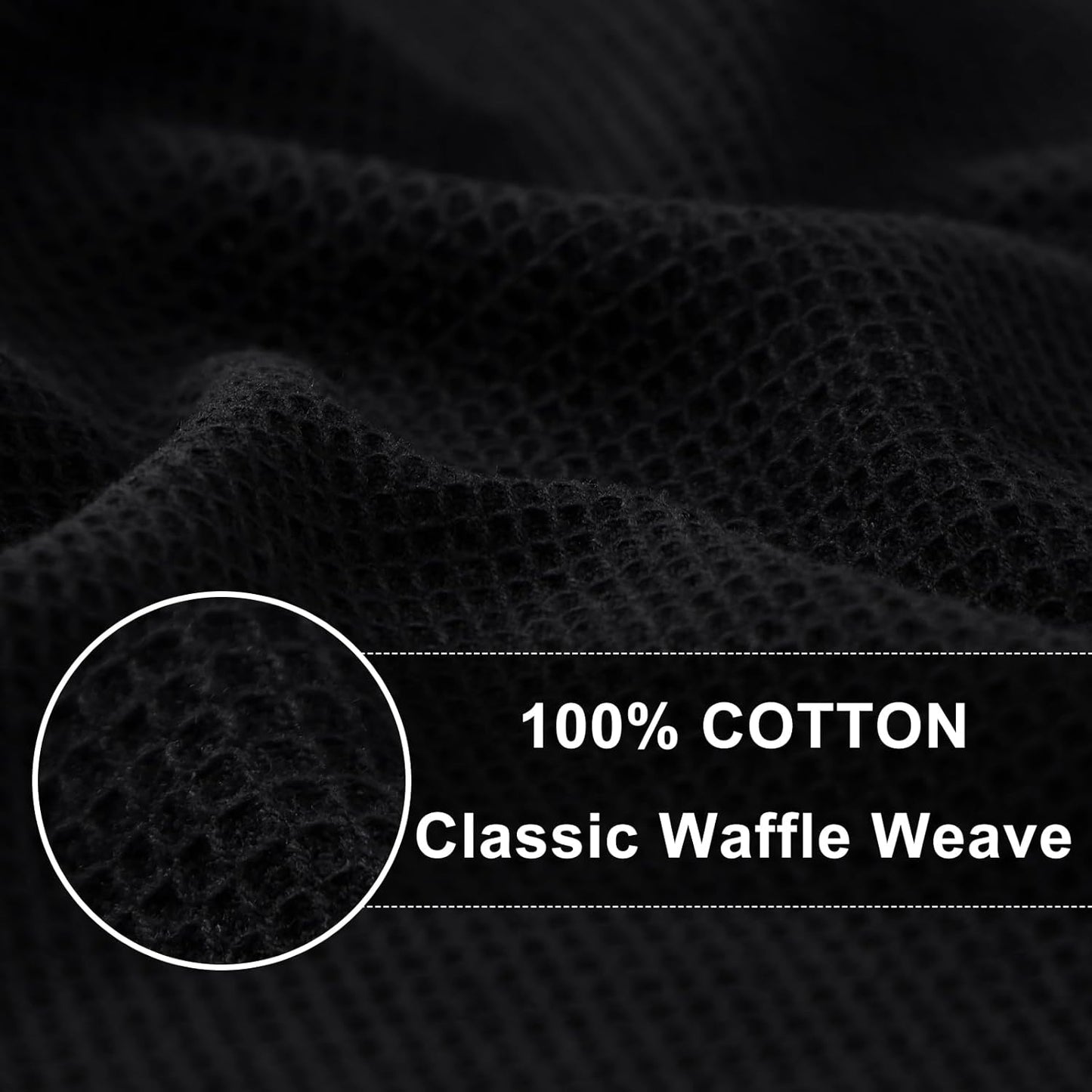 Homaxy 100% Cotton Waffle Weave Kitchen Towels - 4 Pack Soft and Absorbent Dish Towels - 16 x 26 Inches and Terry Kitchen Towels(15" x 25", 6 Pack, Dark Grey)