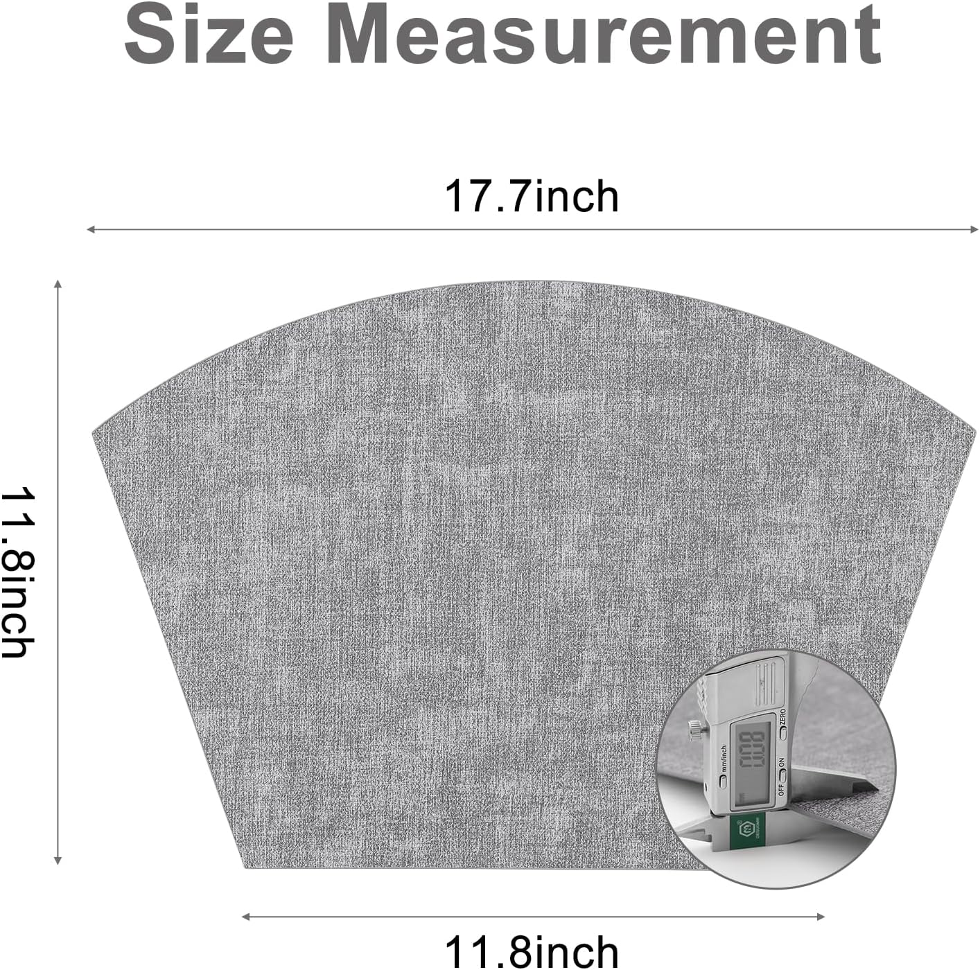 Homaxy Round Table Placemats Set of 6, Washable Wedge Shaped Faux Leather Table Mats and Terry Kitchen Towels(15" x 25", 6 Pack, Dark Grey)