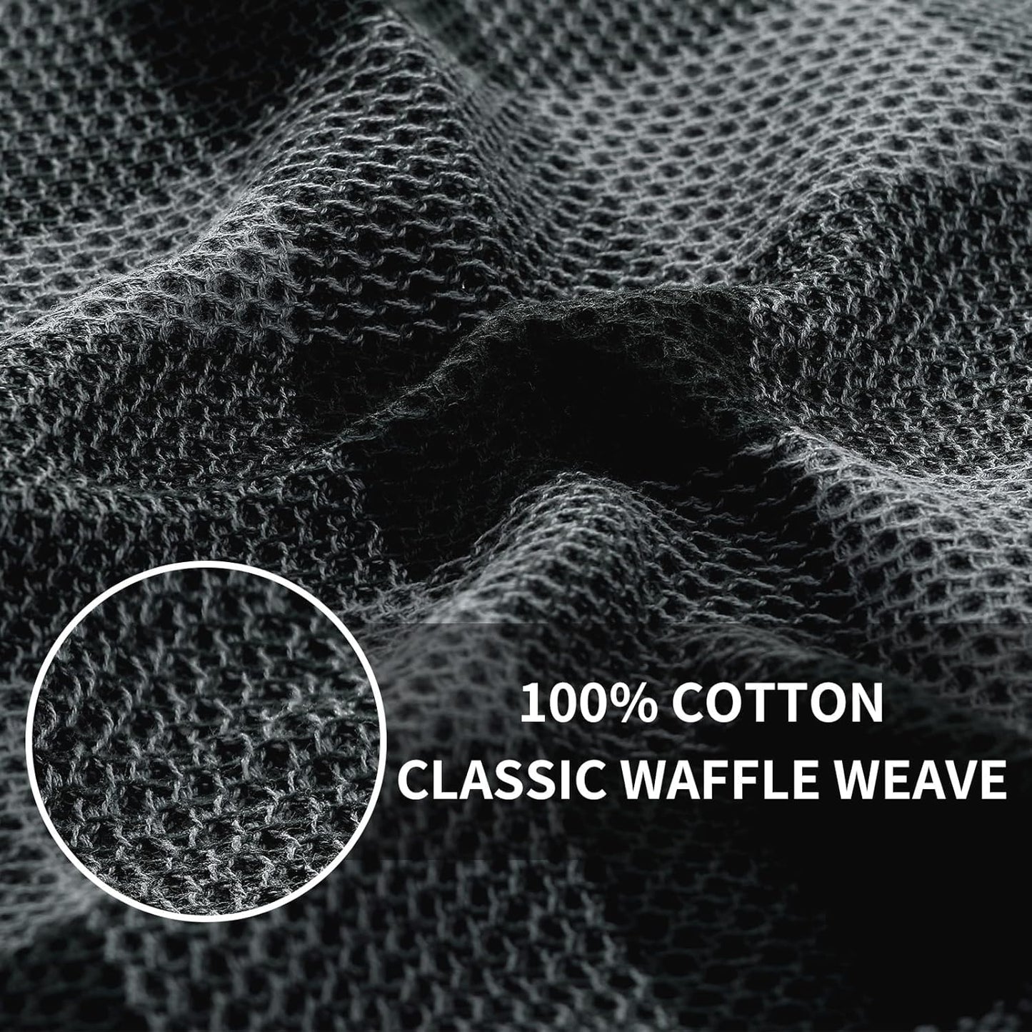 Homaxy 100% Cotton Waffle Weave Check Plaid Kitchen Towels, 13 x 28 Inches, 4-Pack, White & Black and Kitchen Towels and Dishcloths Set, 12 x 12 and 13 x 28 Inches, Black & Grey