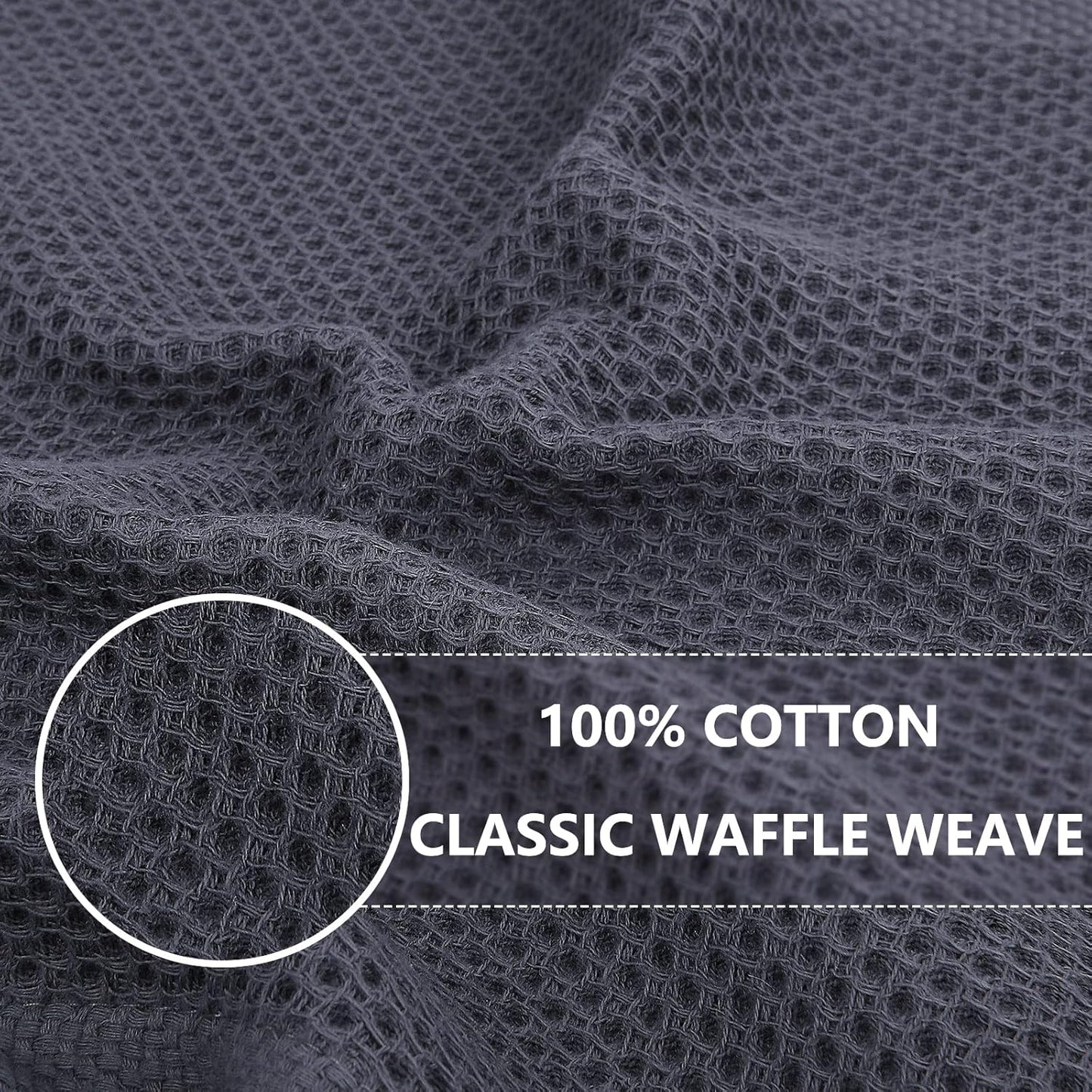 Homaxy 6-Pack Waffle Weave Kitchen Dish Cloths(12x12 Inches) and Flat and Terry Dish Towels(18”x 28”, 6 Pack), Large Cotton Kitchen Hand Towels