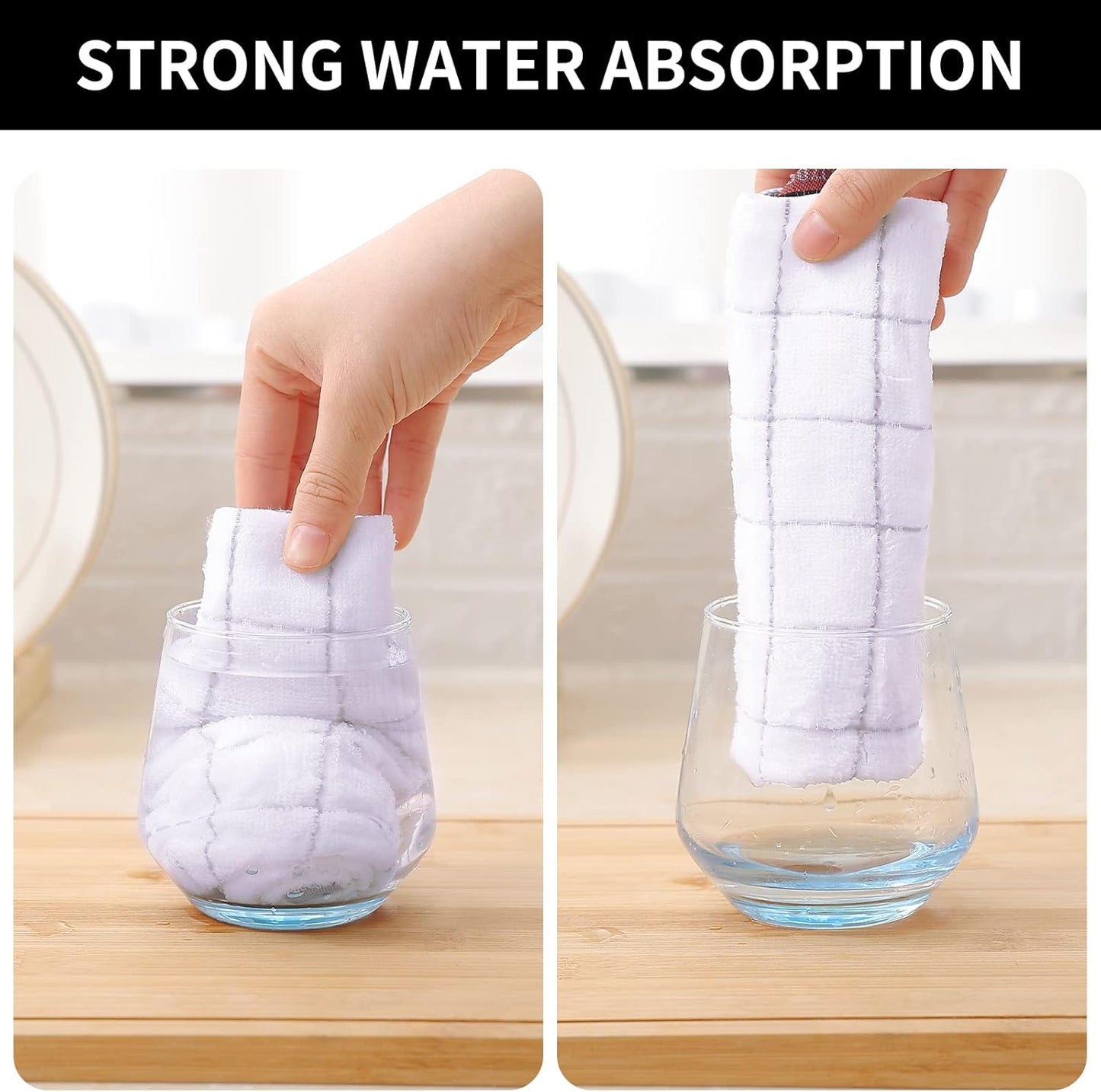 Homaxy Kitchen Towels, 16 x 28 Inches and 13 x 28 Inches, Set of 10 Bulk Cotton Kitchen Towels Set, Ultra Soft Absorbent Dish Towels for Washing Dishes, White
