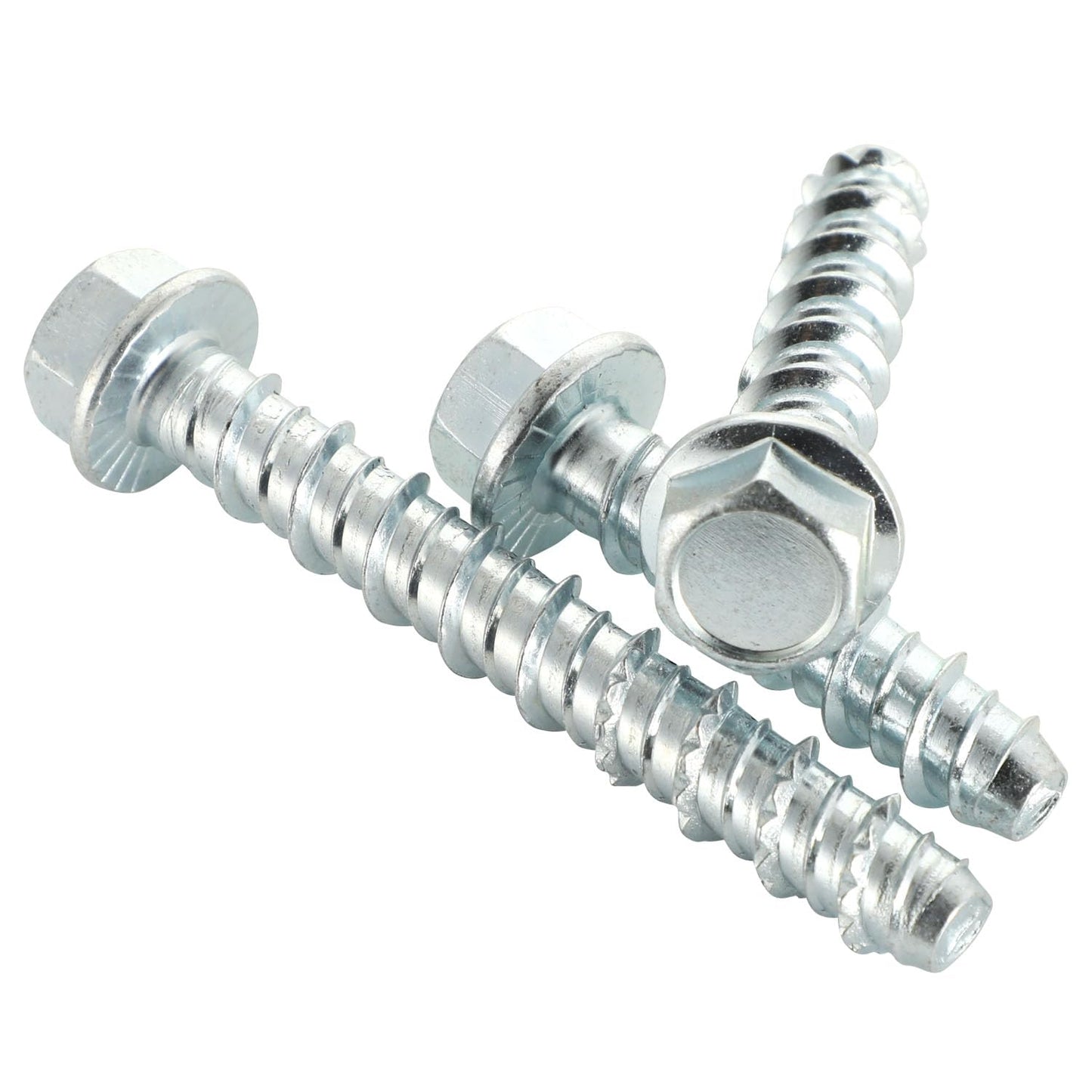 3/8" x 2-1/2" Concrete Screws, Zinc Plated Large Diameter Concrete Screw for Anchoring to Masonry, Concrete, Brick or Block, 25 PCS (Including One Socket Wrench)