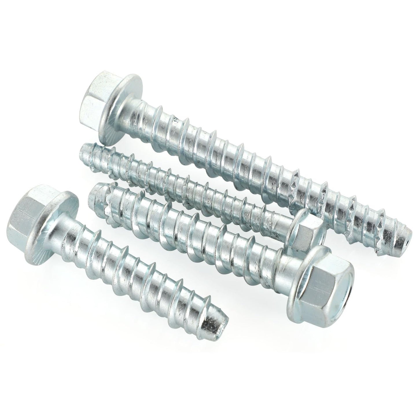 3/8" x 2-1/2" Concrete Screws, Zinc Plated Large Diameter Concrete Screw for Anchoring to Masonry, Concrete, Brick or Block, 25 PCS (Including One Socket Wrench)
