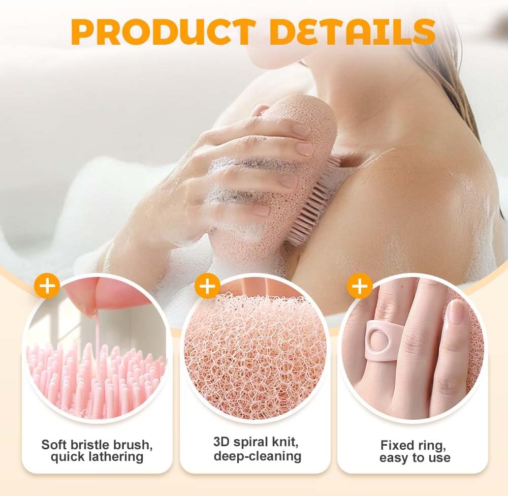 Super Soft Sunflower Suction Cup Bath Ball, 2026 New Exfoliating Bath Bath Sponge Cleaning Brush with Finger Rings for Women and Men (Set, 4 pcs)