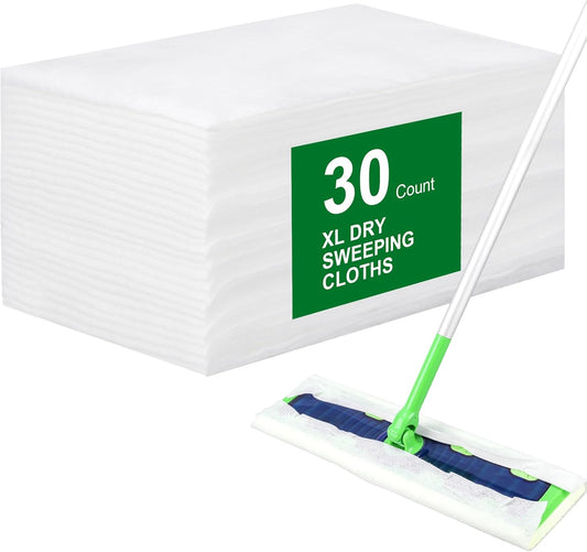 XL Dry Sweeping Cloths for Swiffer Sweeper XL Mop - 30 Count Disposable X-Large Pet Dry Mop Refill - Multi-Surface Dry Cloth Refills for Floor Cleaning (Mop is not Included)