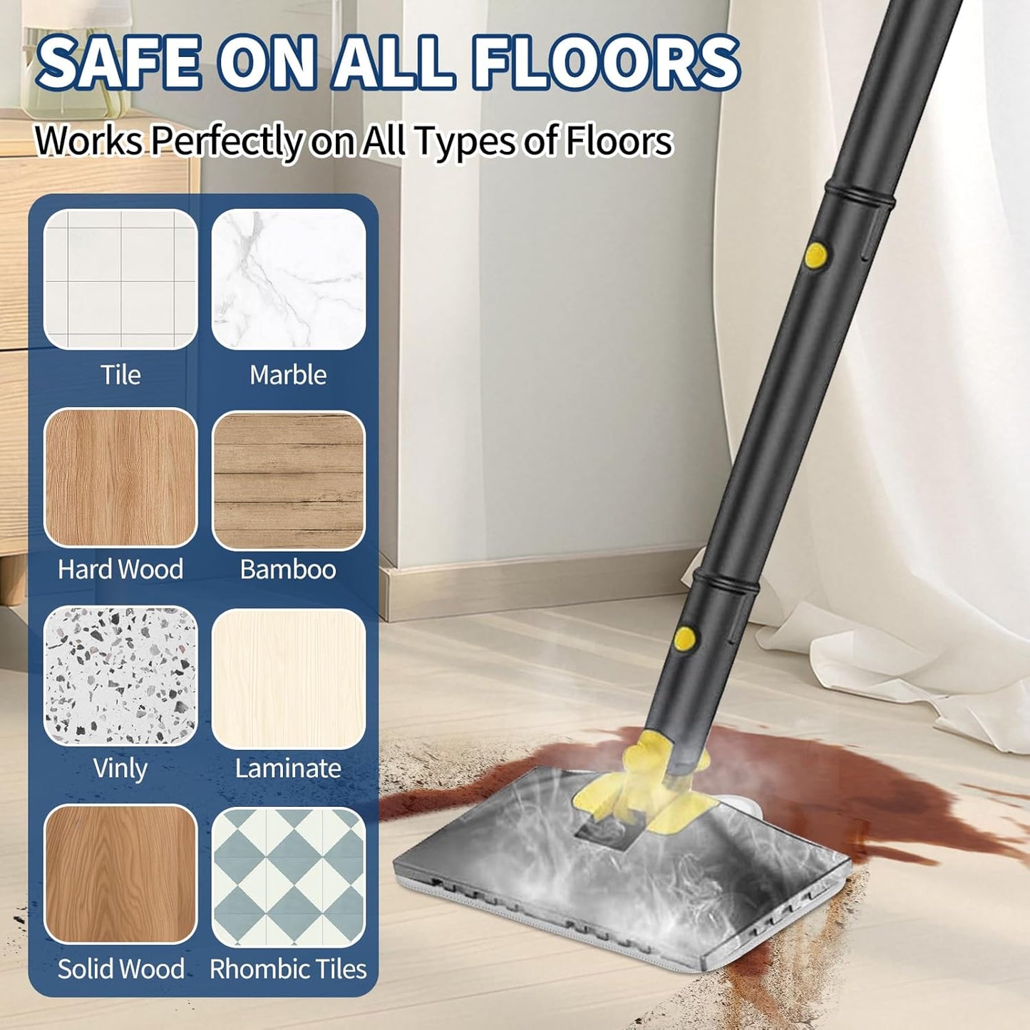 Steam Mop Pads Compatible with ScrubWiz & LABIGO Steam Mop Cleaner - Washable and Reusable Microfiber Replacement Mop Pads for Cleaning Floors and Carpets, 4 Pack