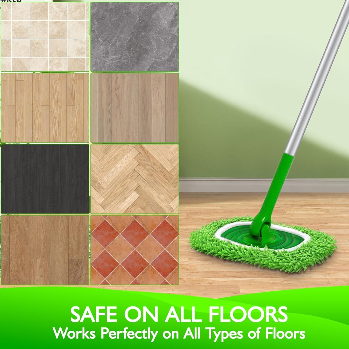 Reusable Microfiber Mop Pads Compatible with Swiffer Sweeper- 4 Pack & 2 Pack Dry & Wet XL Pads (Mop is not Included)