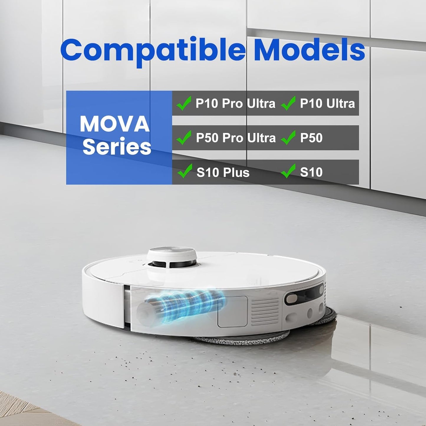 TriCut Brush for Dreame X40 Ultra/X30 Ultra/L40 Ultra/L30 Ultra/L20 Ultra/X40 Master/L10s Ultra/L10s Pro Ultra Robot Vacuum,MOVA S10/S10 Plus/P50/P50 Pro/P10/P10 Pro Ultra Detangle Brush for all Floor