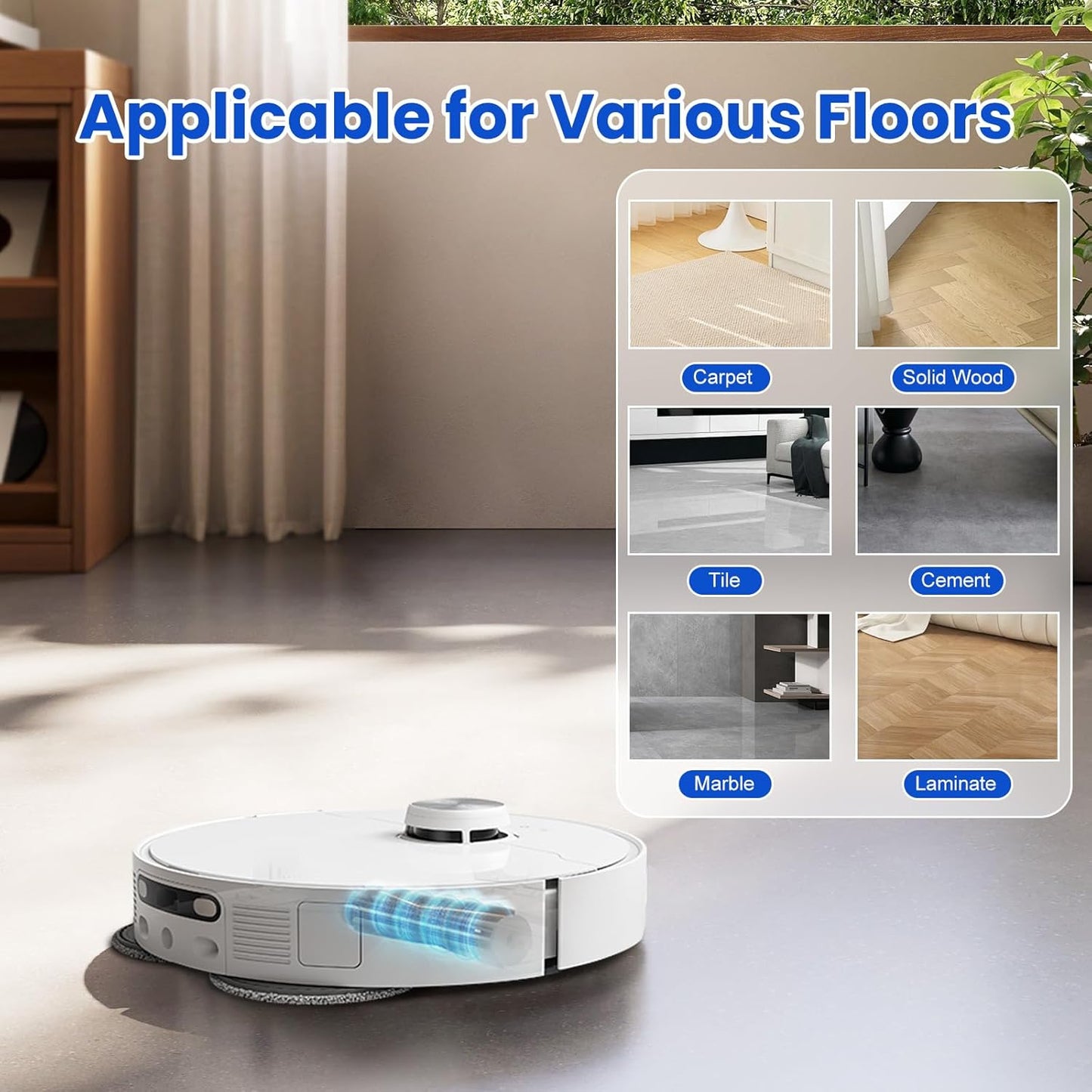 TriCut Brush for Dreame X40 Ultra/X30 Ultra/L40 Ultra/L30 Ultra/L20 Ultra/X40 Master/L10s Ultra/L10s Pro Ultra Robot Vacuum,MOVA S10/S10 Plus/P50/P50 Pro/P10/P10 Pro Ultra Detangle Brush for all Floor