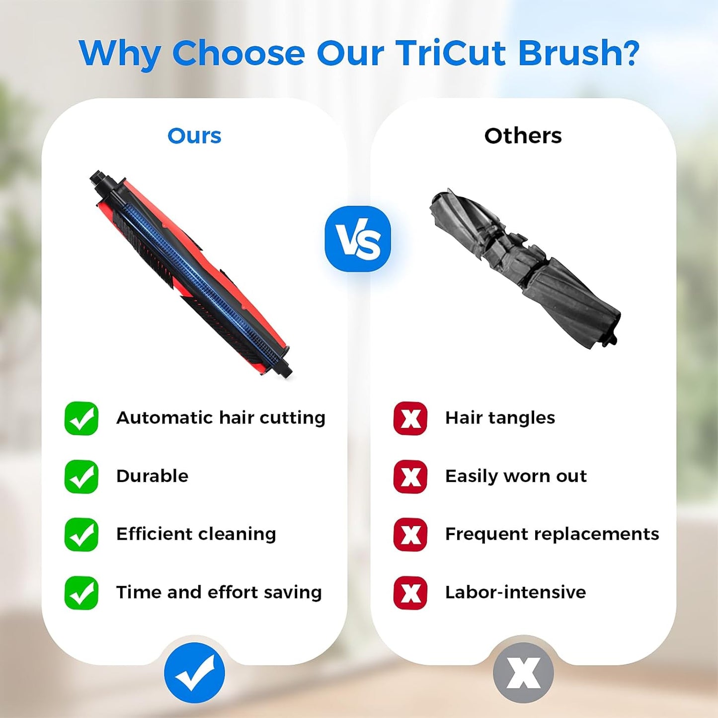 TriCut Brush for Roborock S7/S7 Plus/S7 MaxV/S7 MaxV Plus/S7 MaxV Ultra/S7 Pro Ultra/QV35A/QV35S/Q5/Qrevo Series/Q Revo/Qrevo Pro/Qrevo Plus/Q7 Series/T7S Series Robot Vacuum, Hair-Detangle Main Brush
