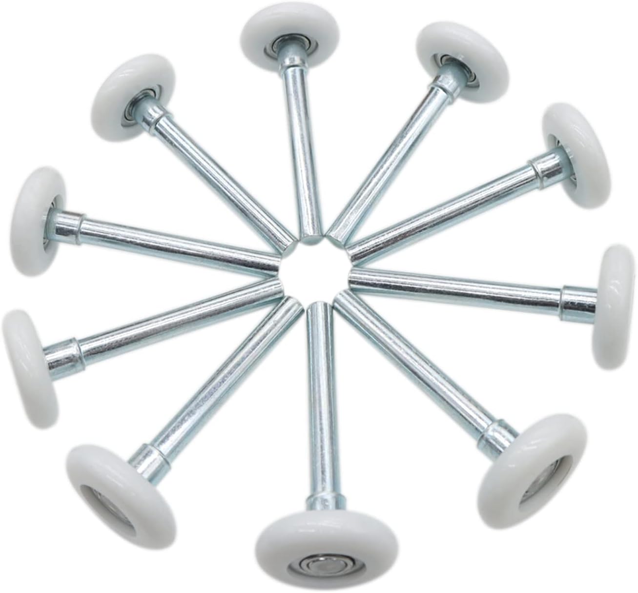 Garage Door Roller, White 1.8" Quiet Nylon Garage Door Wheels 4" Stem for Garage Track Replacement with Premium Sealed 11 Ball Bearing, 10 Packs