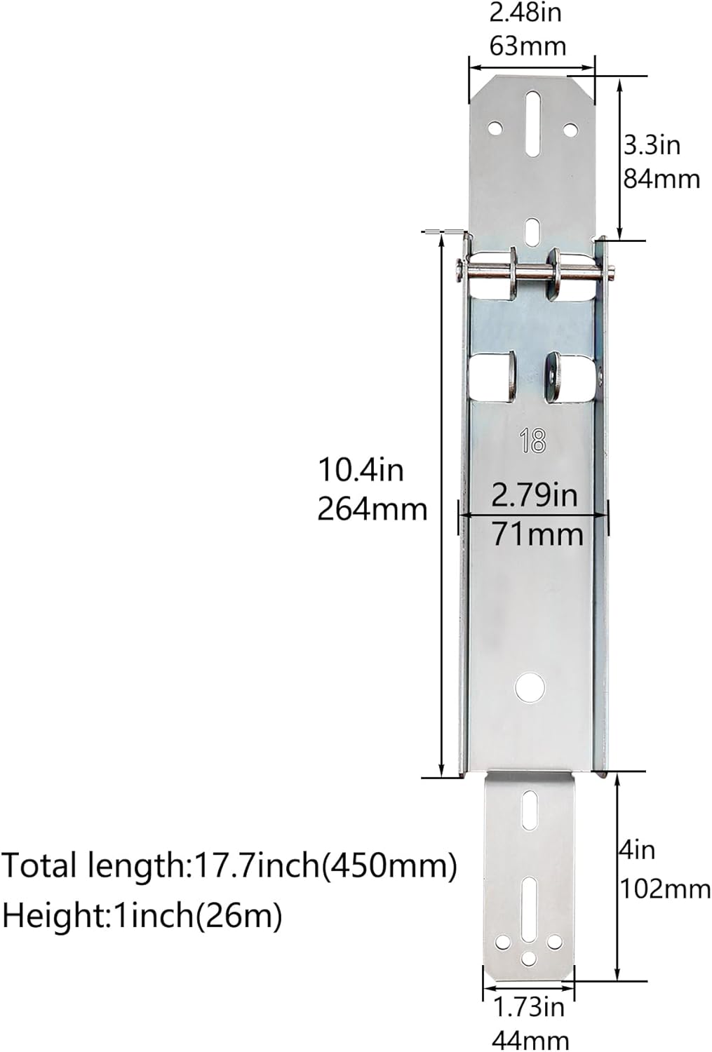 Xadnitu Garage Door Reinforcement Bracket, Operator Repair Hookup Brackets with Clevis Pin for Repairing Attach to The Garage Opener (18 inch)