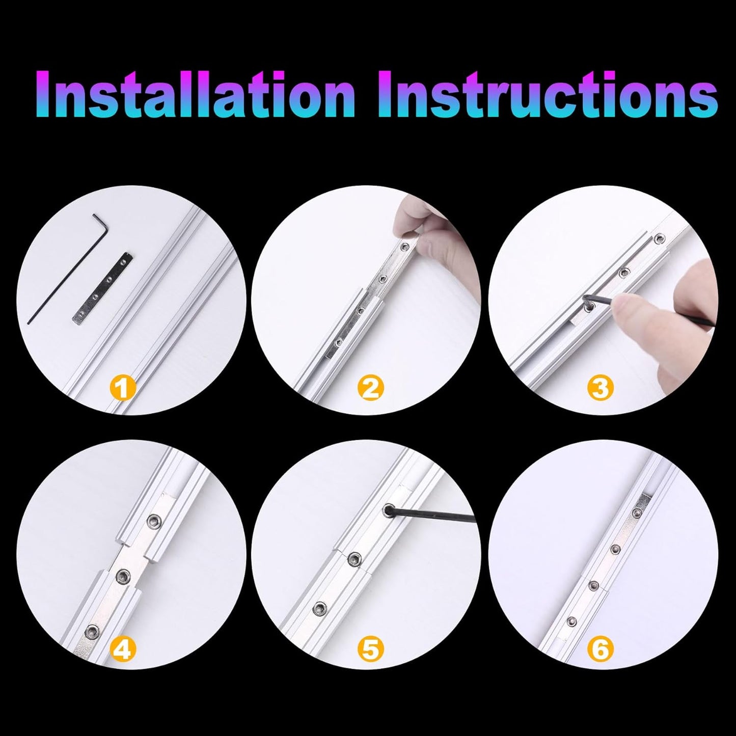 Xadnitu 96" in 2 Sections of 48" Aluminum Sliding Screen Door Track, Sliding Door Bottom Track for Screen Doors Guide or Replacement
