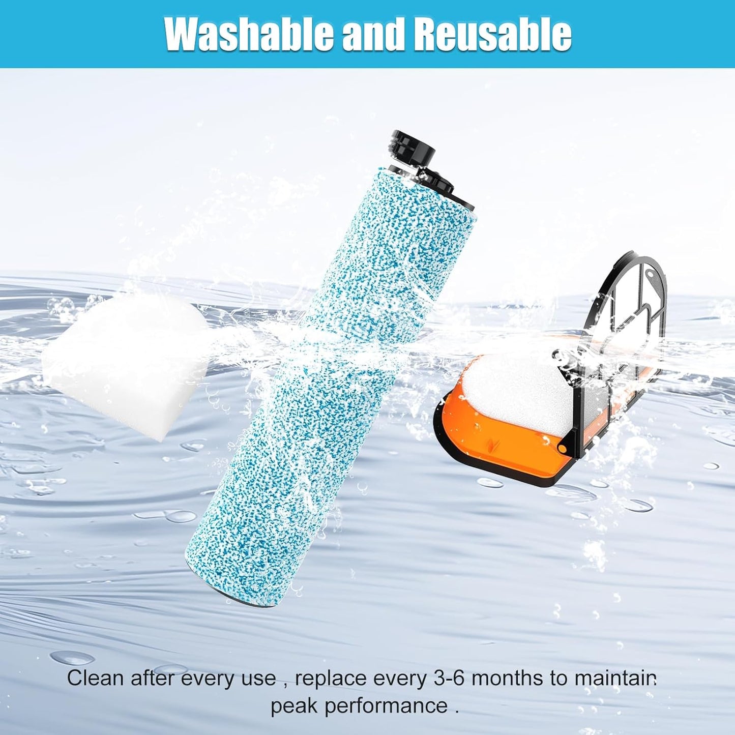 WD161 Brush Roller and Filter for Shark HydroVac Vacuum Cleaner compatible with Shark WD161 WD261 AW261 and WD101 WD201 WD100 WD200 AW201 WD200C WD201C WD101C WDB1, WDB2, WDFF1, WDFF2, WDB1F2 Vacuums