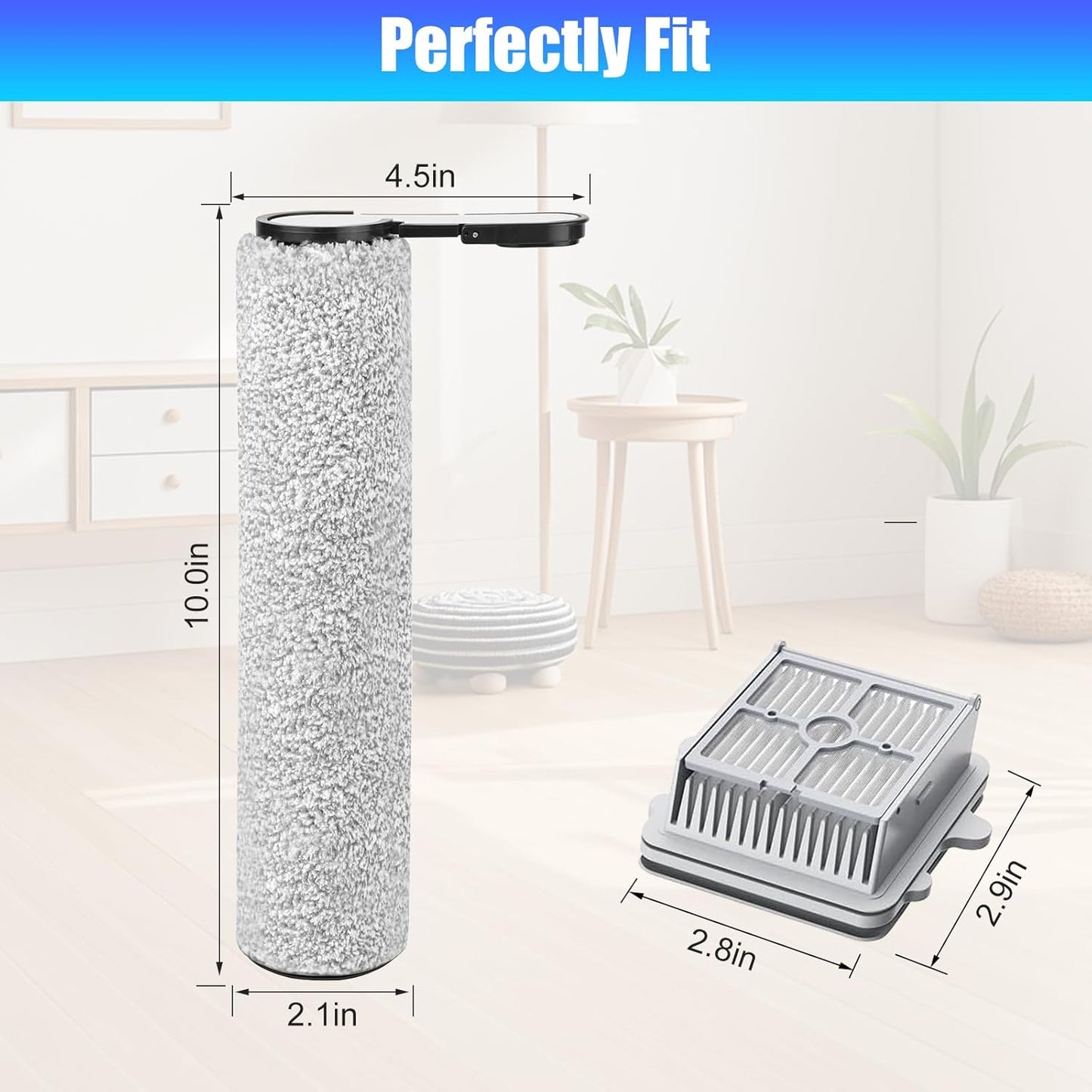 F25 Series Roller Brushes and HEPA Filters Compatible with Roborock F25, F25 ACE, F25 ALT, F25 LT, F25 RT, F25 GT Wet Dry Vacuum Cleaner-6 Pack