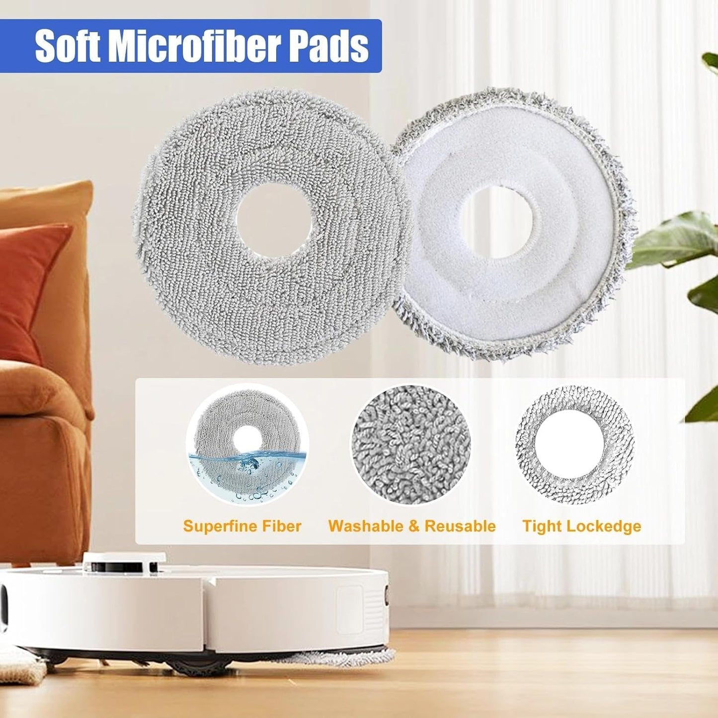 Replacement Parts Kits for Dreame L10s Ultra Gen 2/ L10s Pro Ultra Heat/ X30 Ultra/Mova E30 Ultra Vacuum Cleaners 1 Brush Roll 4 Side Brushes 4 Mops 4 Filters 4 Dust Bags with Cleaning Tool Brush