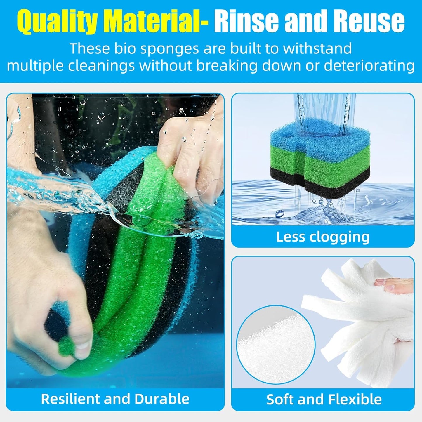 Replacement Canister Filter Pads Compatible with Cascade 700/1000 CCF2UL/CCF3UL  Aquarium Floss Media