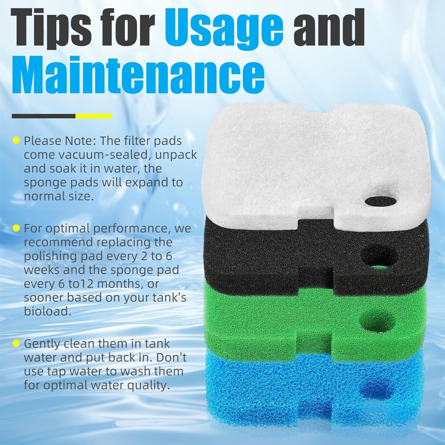 Replacement Canister Filter Pads Compatible with Cascade 700/1000 CCF2UL/CCF3UL  Aquarium Floss Media