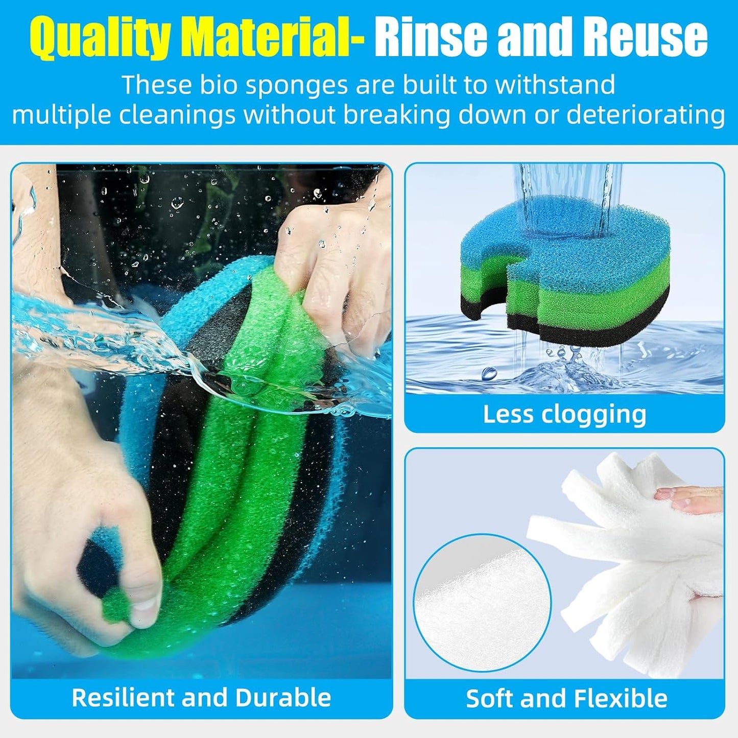 Replacement Canister Filter Pads Compatible with SUNSUN HW-304B/404B/704B/3000 CF500 Aquarium Filter Media  Floss