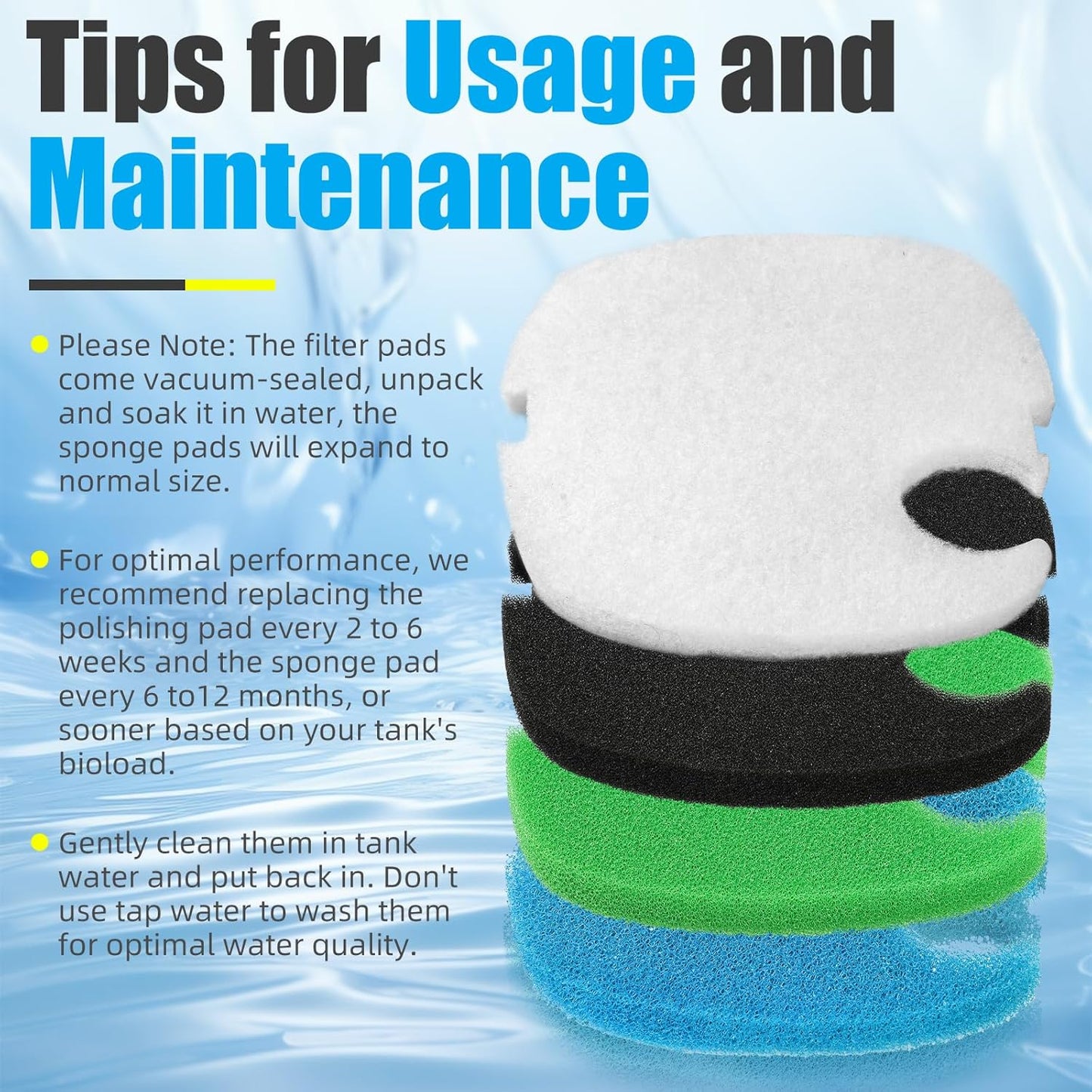 Replacement Canister Filter Pads Compatible with SUNSUN HW-304B/404B/704B/3000 CF500 Aquarium Filter Media  Floss