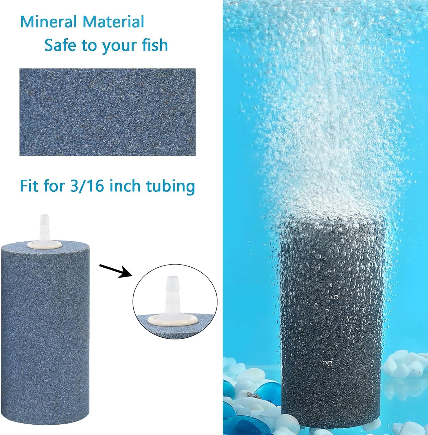 4x2 inch Aquarium Air Stones 10pcs, Aerator Differ,Air Stones for Aquariums,Fish Tanks,Pond and Hydroponics