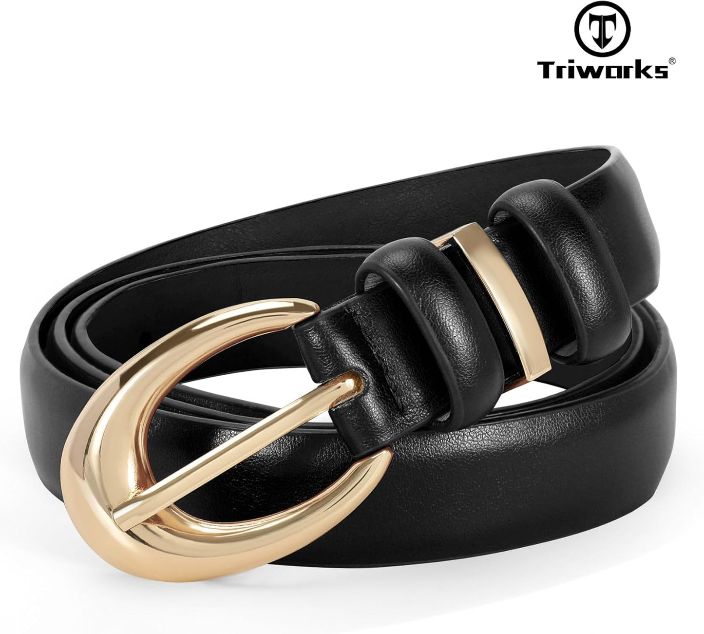 3 Pack Women Leather Belt for Jeans Pants Fashion Ladies Faux Leather Belt with Gold Buckle