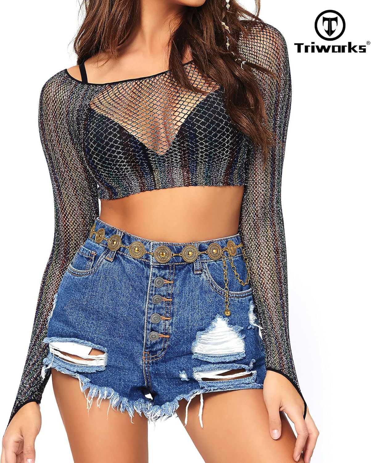 Metal Concho Belt for Women Western Cowgirl Waist Chain Belts for Dresses Jeans Country Concert Outfit Belt