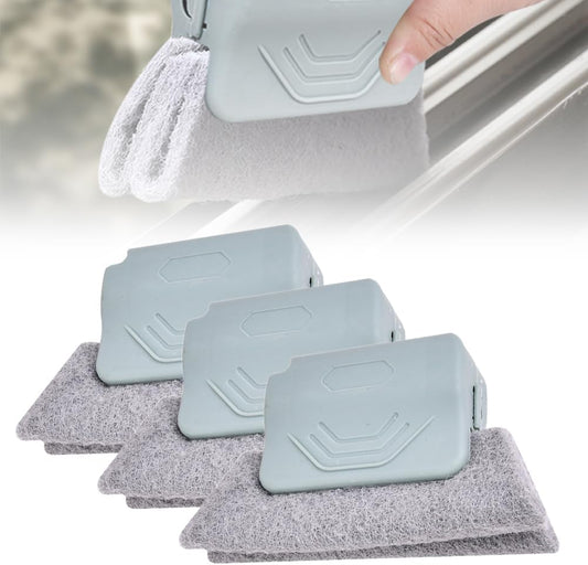 Magic Window Track Cleaner, 2025 Upgraded Handheld Cleaning Brh Set, for Window Slides Grooves, Tile Grout Lines, Shutter Slats, Car AC Vents & Narrow Gaps (Grey 3PCS)