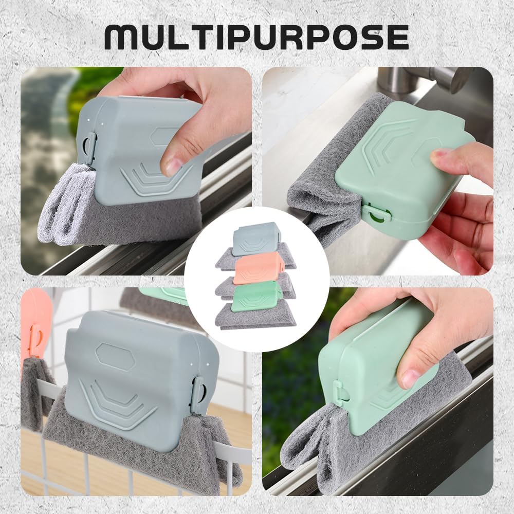 Magic Window Track Cleaner, 2025 Upgraded Handheld Cleaning Brh Set, for Window Slides Grooves, Tile Grout Lines, Shutter Slats, Car AC Vents & Narrow Gaps (Grey 3PCS)