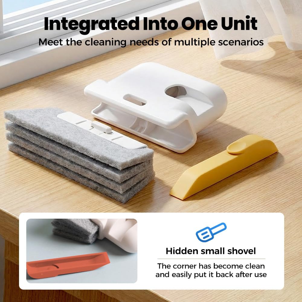 Magic Window Track Cleaner, 2026 Upgraded Handheld Cleaning Brh Set, for Window Slides Grooves, Tile Grout Lines, Shutter Slats, Car AC Vents & Narrow Gaps (Mix-3PCS)