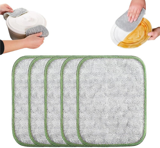 Multipurpose Wire Dishwashing Rags for Wet and Dry, Wire Scrubber Cloths for Kitchen, Reable Wire Miracle Cleaning Cloths, Non-Scratch Cleaning Cloth for Pots, Pans, Sinks, Grills (5 PCS)