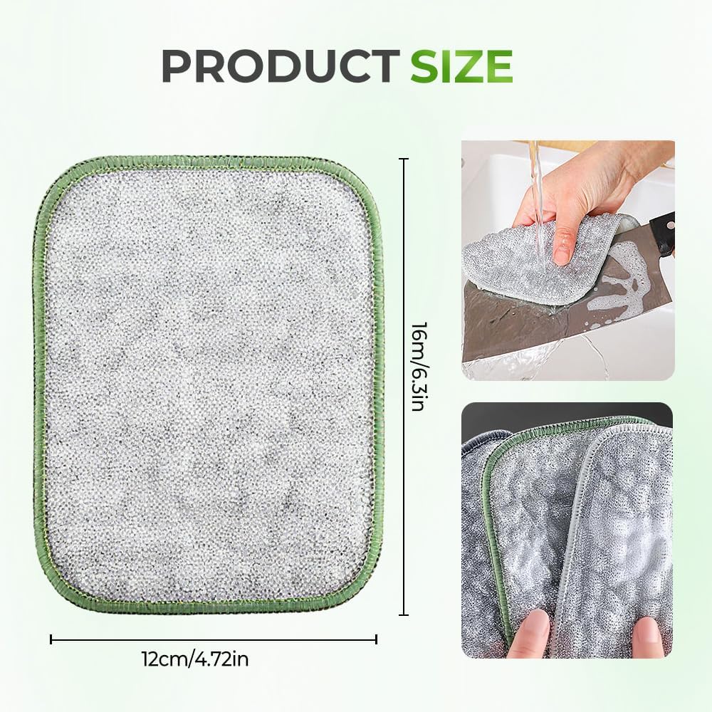 Multipurpose Wire Dishwashing Rags for Wet and Dry, Wire Scrubber Cloths for Kitchen, Reable Wire Miracle Cleaning Cloths, Non-Scratch Cleaning Cloth for Pots, Pans, Sinks, Grills (5 PCS)
