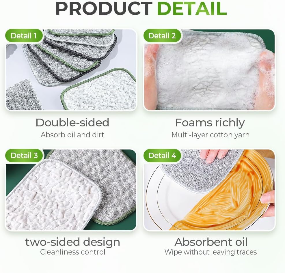 Multipurpose Wire Dishwashing Rags for Wet and Dry, Wire Scrubber Cloths for Kitchen, Reable Wire Miracle Cleaning Cloths, Non-Scratch Cleaning Cloth for Pots, Pans, Sinks, Grills (5 PCS)