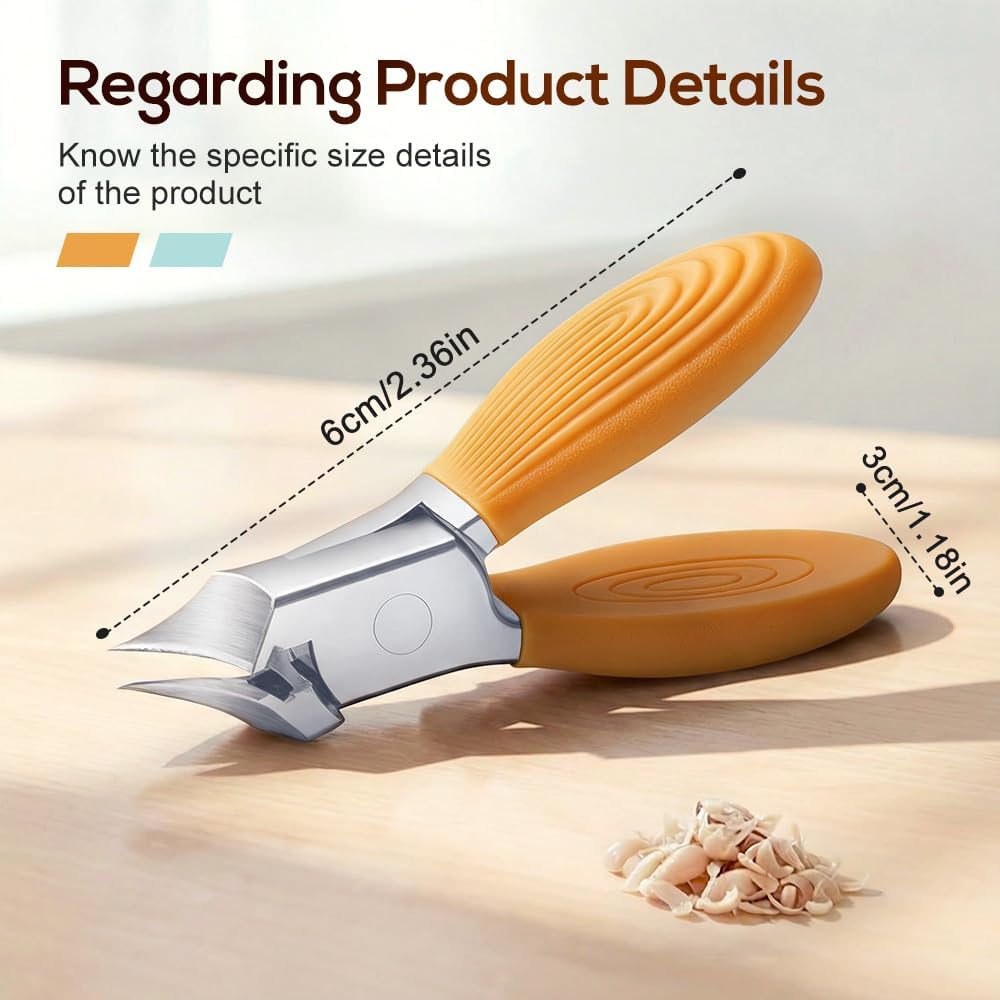Wide Jaw Opening Anti-Splash Slanted Nail Clipper, Curved Blades for Ingrown & Thick Nails, Ergonomic Fingernail Toenail Clippers for Home e (Comb)