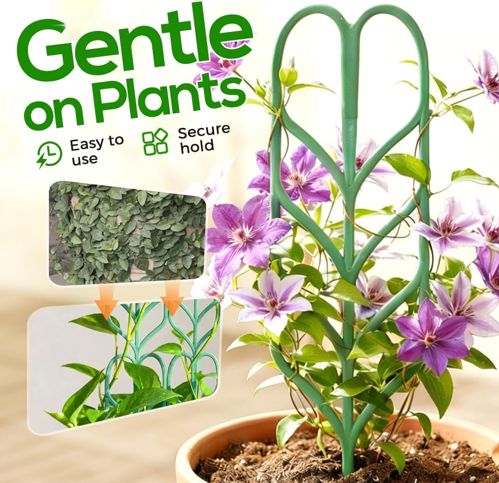 Plant Trellis for Climbing Plants, Indoor Outdoor Plastic Garden Trellis, Adjtable Potted Plant Support for Pothos, Ivy, Hoya, Monstera & Flower Vines (3PCS)