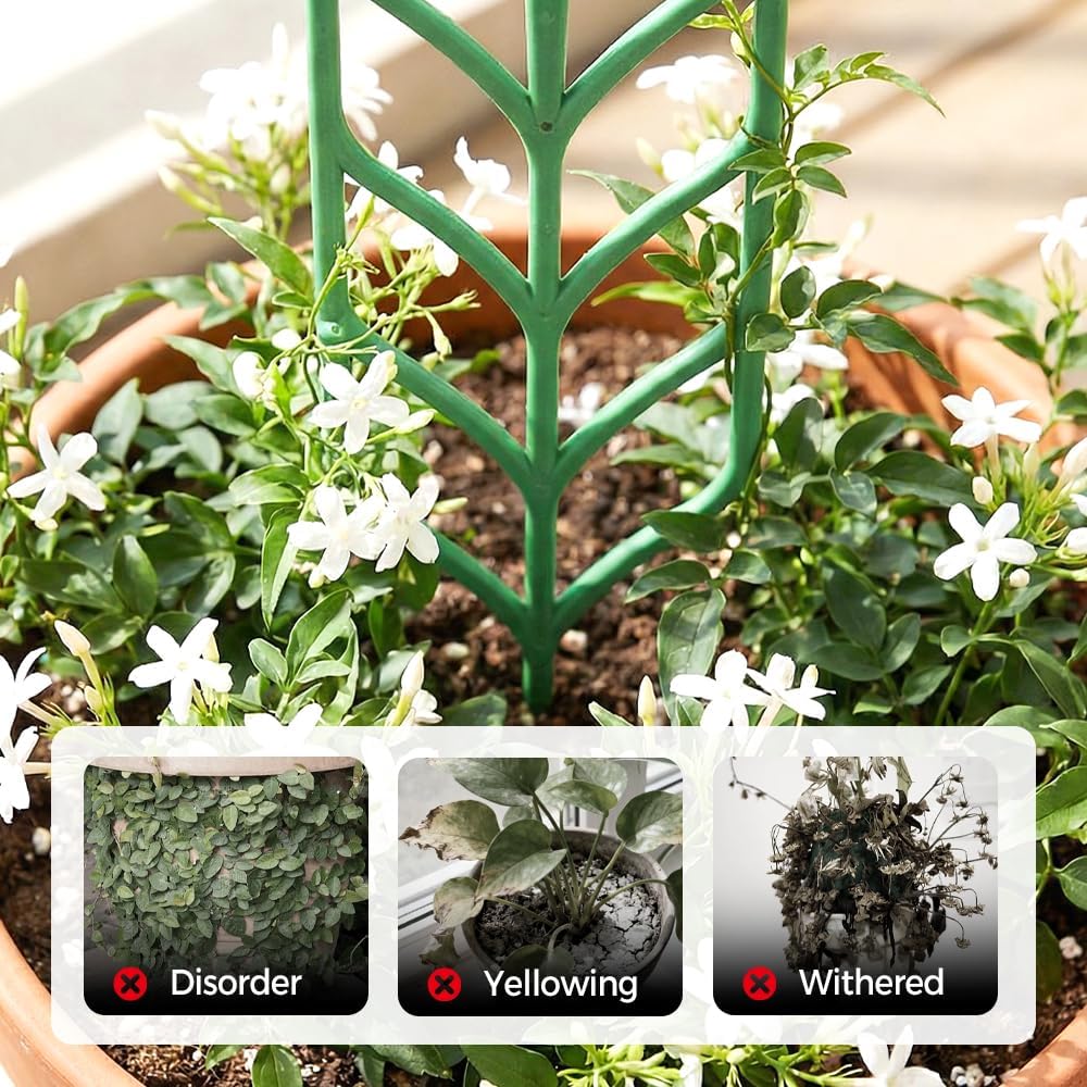 Plant Trellis for Climbing Plants, Indoor Outdoor Plastic Garden Trellis, Adjtable Potted Plant Support for Pothos, Ivy, Hoya, Monstera & Flower Vines (3PCS)