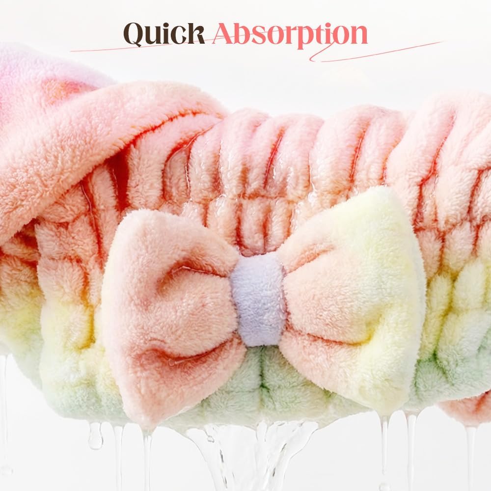 2Pcs Super Absorbent Hair Towel Wrap for Wet Hair, Microfiber Hair Drying Caps, Soft and Fast Drying Hair Towel for Home (Kit)