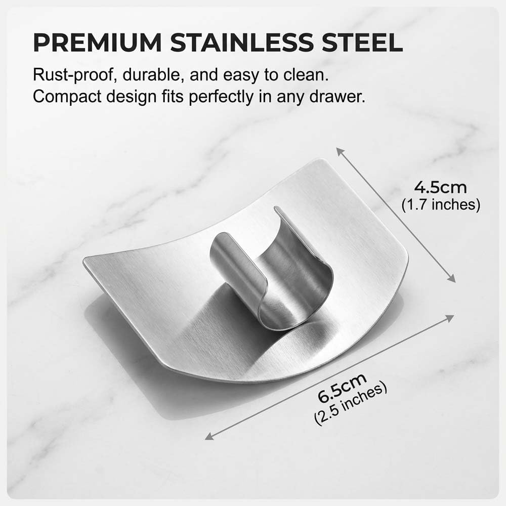Stainless Steel Finger Guard for Cutting, Food Grade Finger Guard for Chopping Dicing Slicing, with Single/Double Finger Styles, Safe Kitchen Tool for Fingers Protection (Mix)