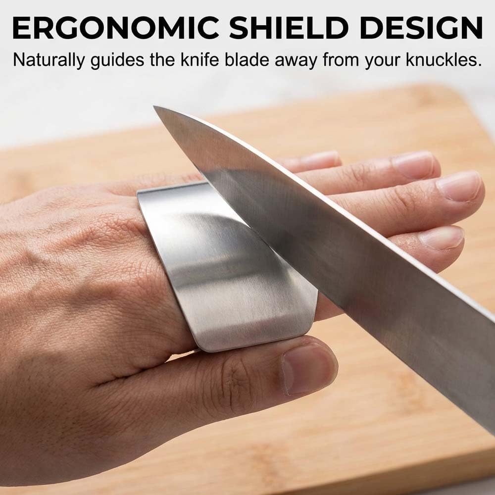 Stainless Steel Finger Guard for Cutting, Food Grade Finger Guard for Chopping Dicing Slicing, with Single/Double Finger Styles, Safe Kitchen Tool for Fingers Protection (Mix)