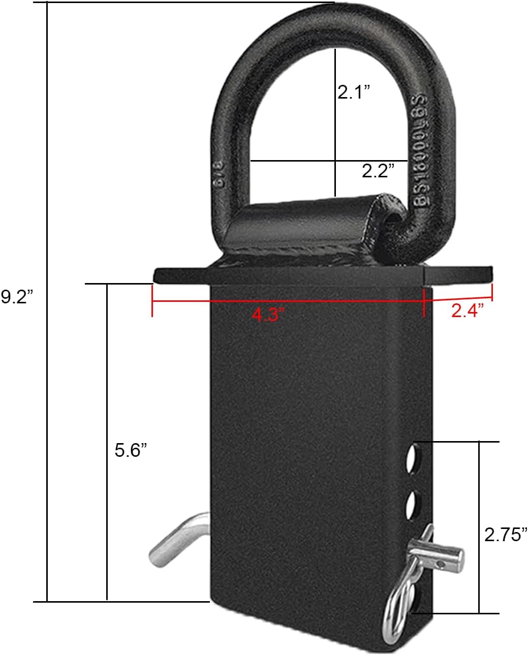 4Pcs 12000lbs Heavy Duty Removable D Ring Stake Pocket tie Down for Utility Trailers and Flatbeds Equipped with Stake Pockets Stake Pocket D-Rings (Pack of 4)