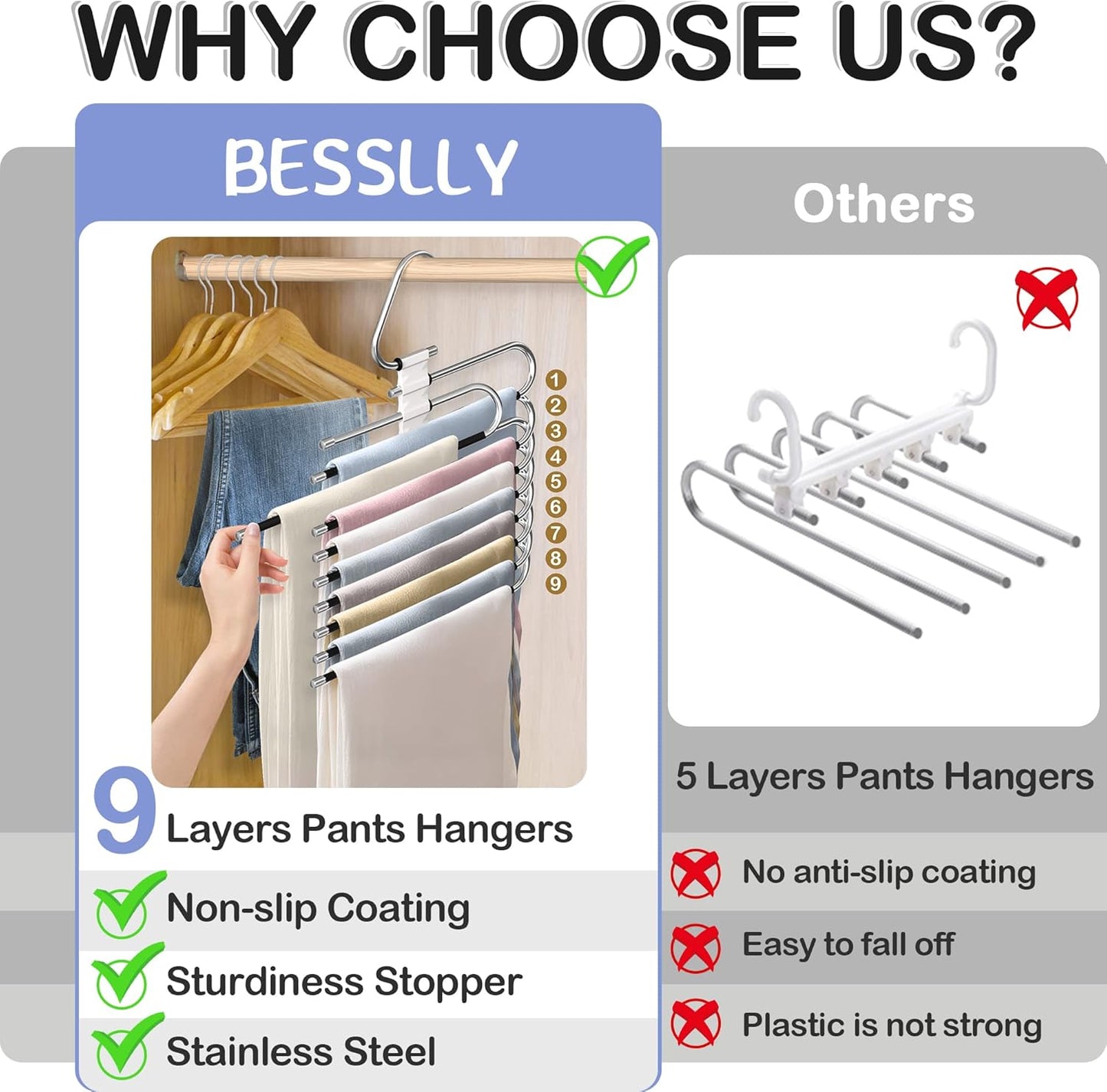 30 Pcs Travel Hangers Portable Foldable Travel Hanger Organizer and 2 Pack 9 Layers Pants Hangers Space Saving Cruise Essentials