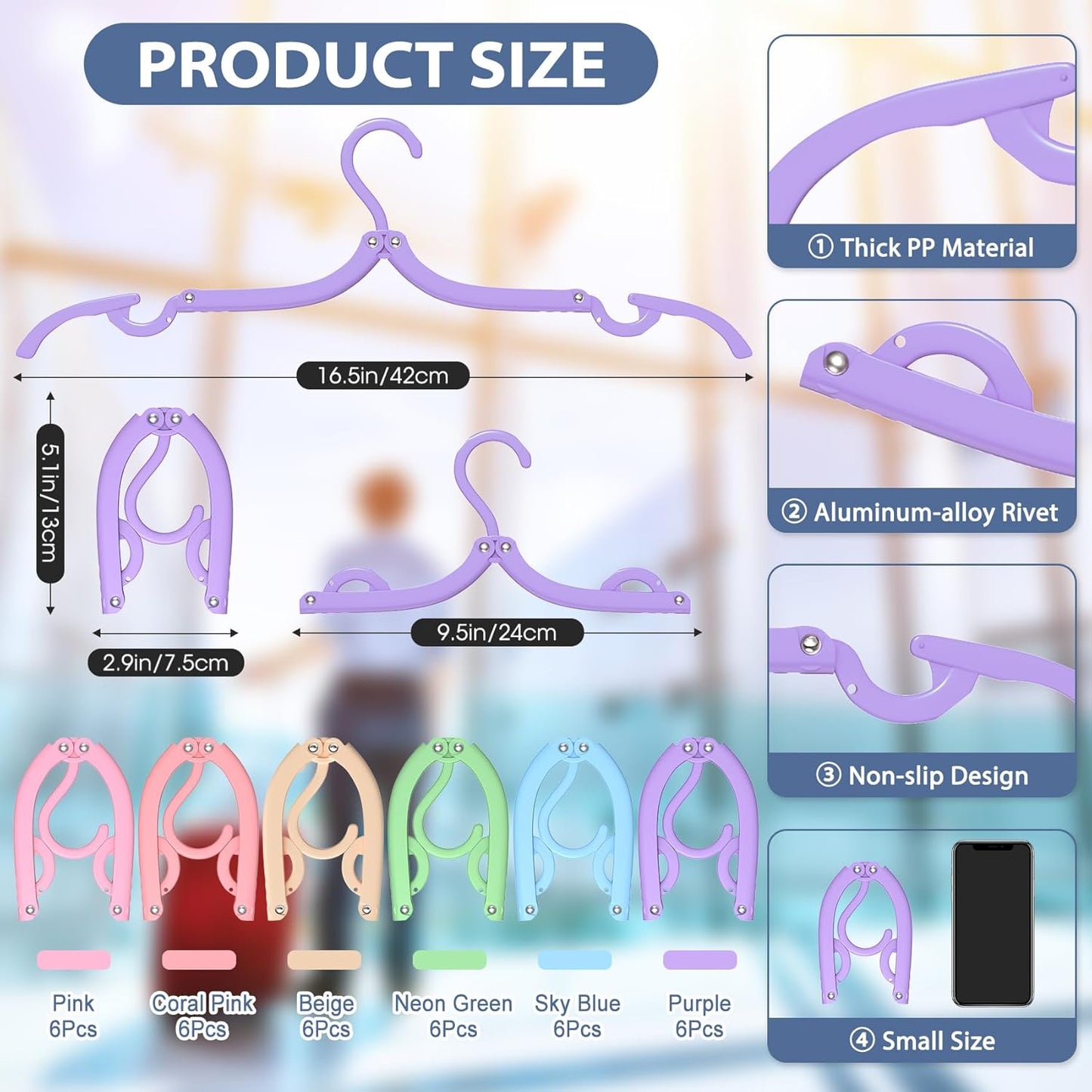 15Pcs Black and 36Pcs Multi Travel Hangers Portable Foldable,Plastic Cruise Ship Essentials Travel Accessories Folding Clothes Hangers Clothes Drying Rack for Traveling Camping Flying RV Suitcase