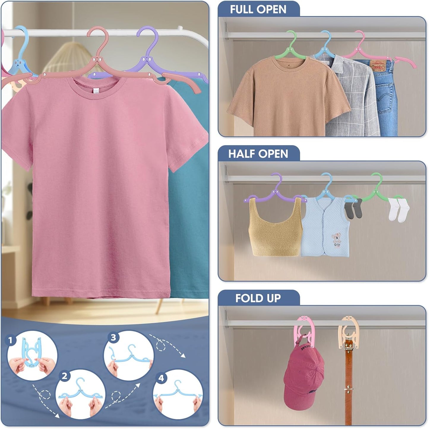 15Pcs Black and 36Pcs Multi Travel Hangers Portable Foldable,Plastic Cruise Ship Essentials Travel Accessories Folding Clothes Hangers Clothes Drying Rack for Traveling Camping Flying RV Suitcase
