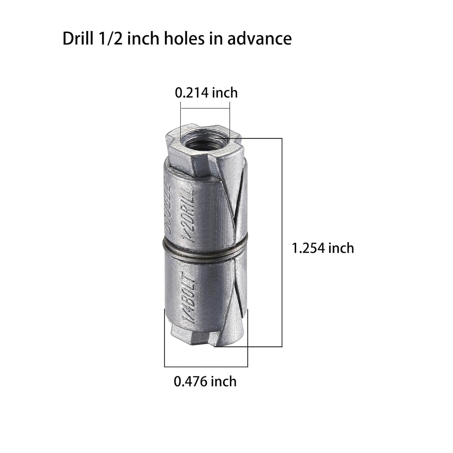 (25 pcs) 1/4x1-1/4 Outer diameter1/2 Double Expansion Anchor, Zinc Plated Double Expansion Shield Anchors, Double Expansion Shields,for Masonry, Concrete, Brick or Block