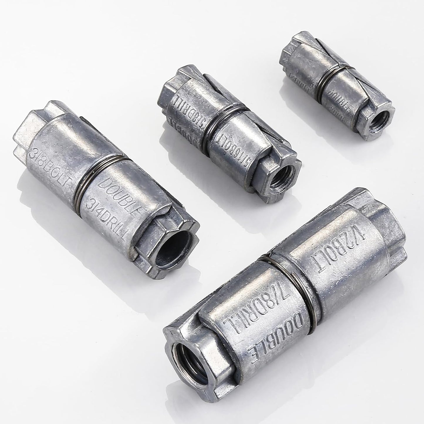(25 pcs) 1/4x1-1/4 Outer diameter1/2 Double Expansion Anchor, Zinc Plated Double Expansion Shield Anchors, Double Expansion Shields,for Masonry, Concrete, Brick or Block