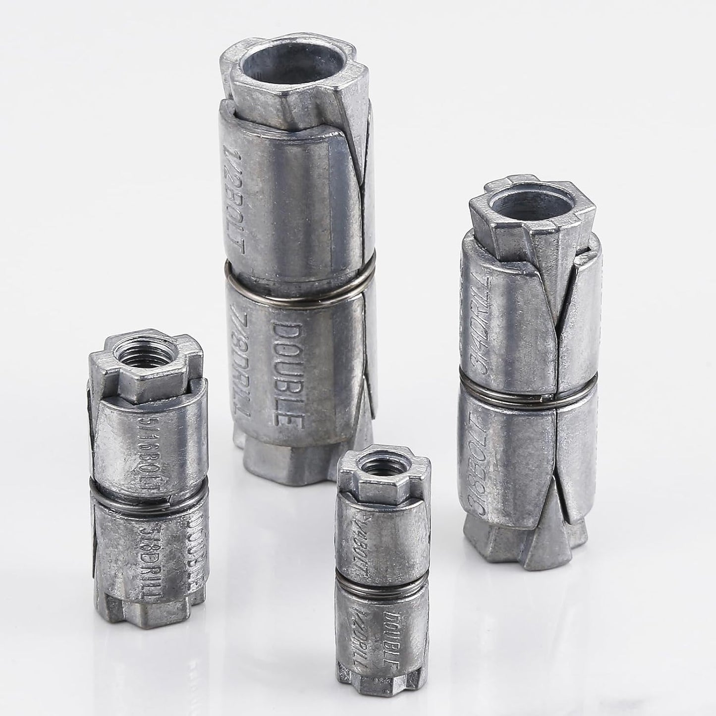 (25 pcs) 1/4x1-1/4 Outer diameter1/2 Double Expansion Anchor, Zinc Plated Double Expansion Shield Anchors, Double Expansion Shields,for Masonry, Concrete, Brick or Block