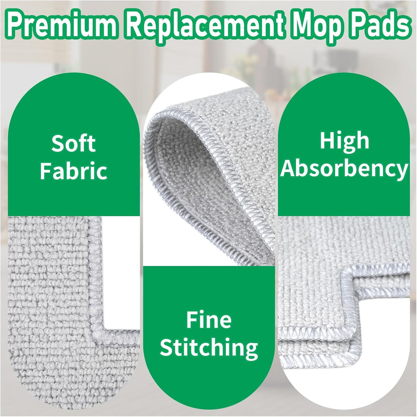 Winbot W2 Pro Replacement Mop Pads - 12 Pcs Washable & Reable Cleaning Cloths Compatible with Ecovacs Winbot W2 Omni, W1 Pro, W2 Pro Window Vacuum Cleaner Robot
