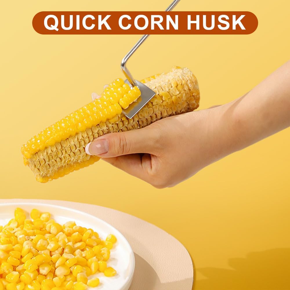 Easy Clean Corn Cob Peeler, 2025 Upgraded Stainless Steel Corn Stripper for Corn on the Cob, Fast and Safe, Suitable for Home Kitchens, Restaurant Chefs, Outdoor Dining Enthusiasts (1 pcs)
